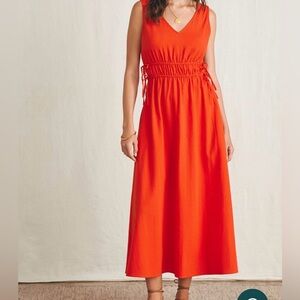 Faherty Sandbar Maxi Dress Poppy Red NWT